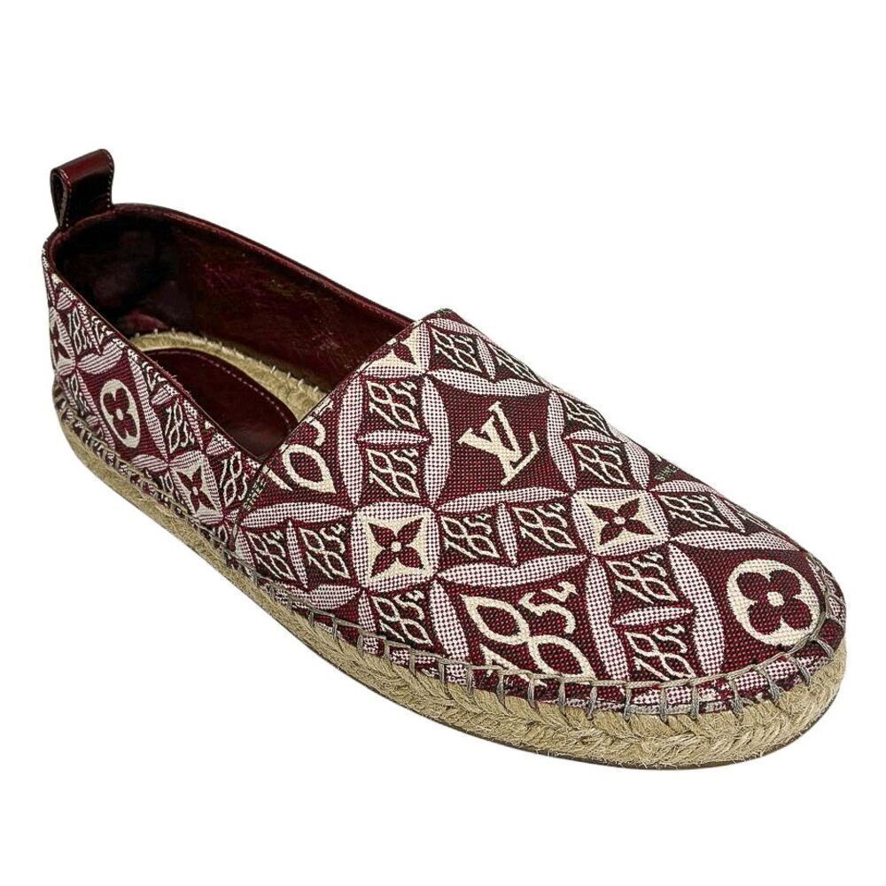 Louis Vuitton Starboard Monogram Logo Bordeaux Slip-On Espadrille Flats EU 38